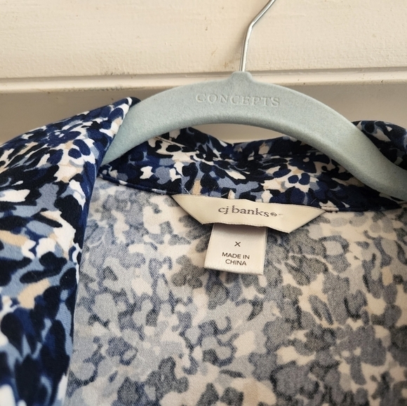 CJ Banks Womens Jacket Zip Up Size X Trendy Navy print - Picture 5 of 5